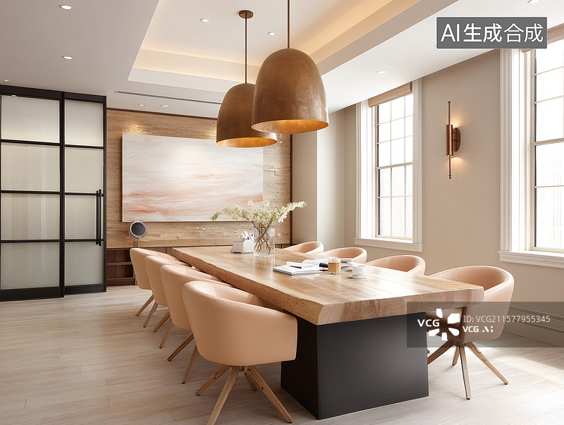【AI数字艺术】现代简约会议空间图片素材