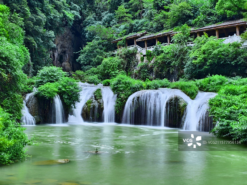 碧涧瀑布 贵阳天河潭景区图片素材