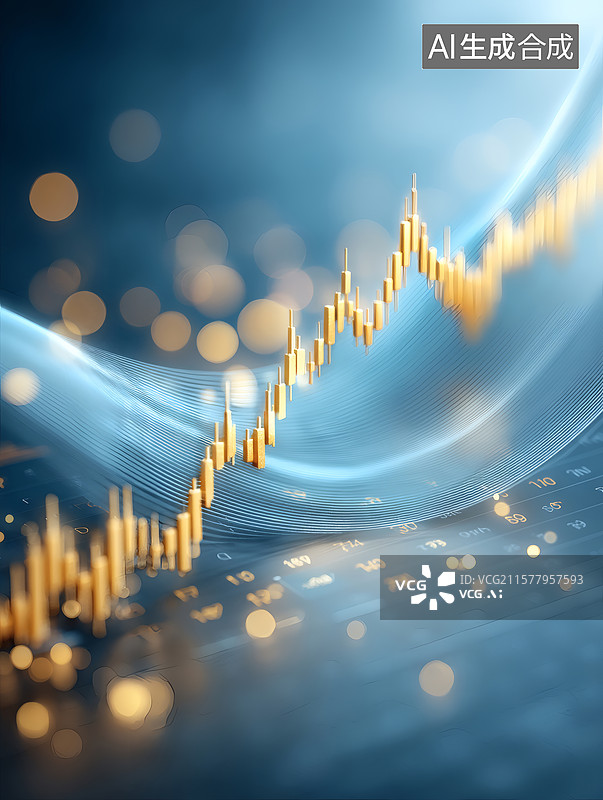 【AI数字艺术】金融市场的波动趋势图片素材