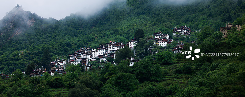 川西高山村庄图片素材