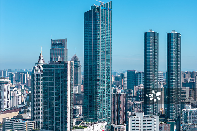 长三角地区无锡市城市建筑航拍风光图片素材