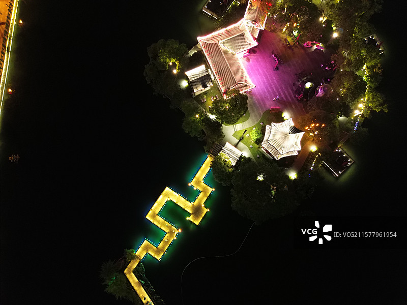 挹翠湖之夜图片素材