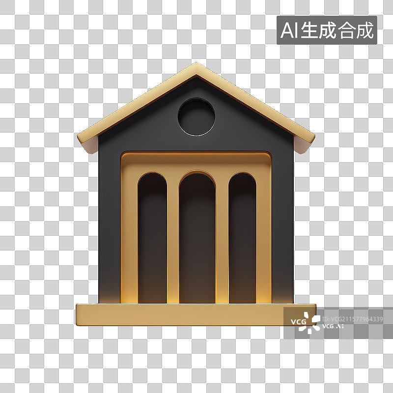 【AI数字艺术】黑金极简风格的商务楼宇设计图片素材