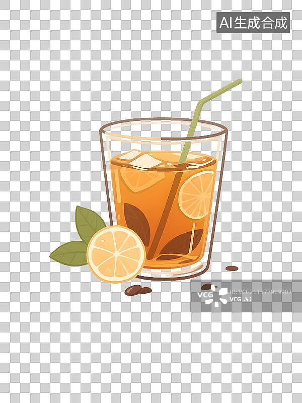 【AI数字艺术】夏日凉茶插画免扣元素图片素材
