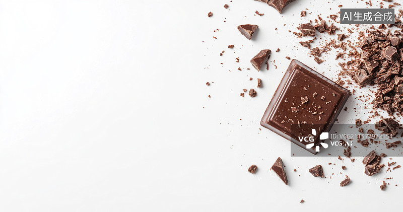 【AI数字艺术】大理石台面上的碎巧克力图片素材
