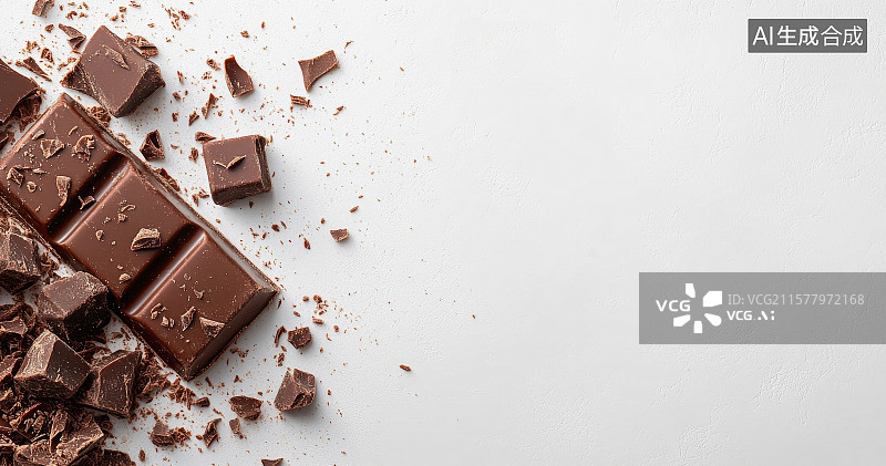 【AI数字艺术】大理石台面上的碎巧克力图片素材