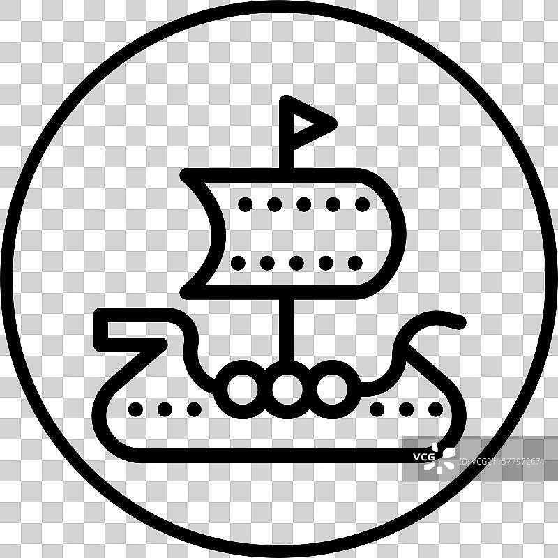 维京船图标设计图片素材