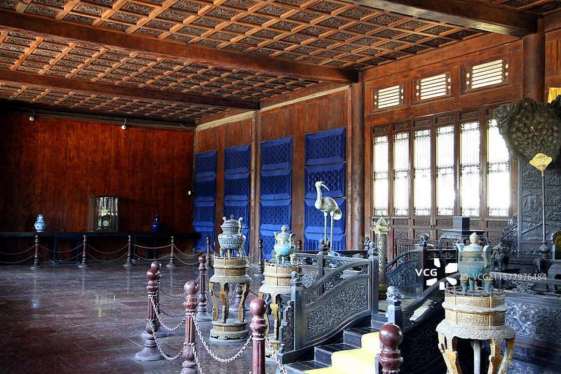 承德避暑山庄，澹泊敬诚殿内部场景图片素材
