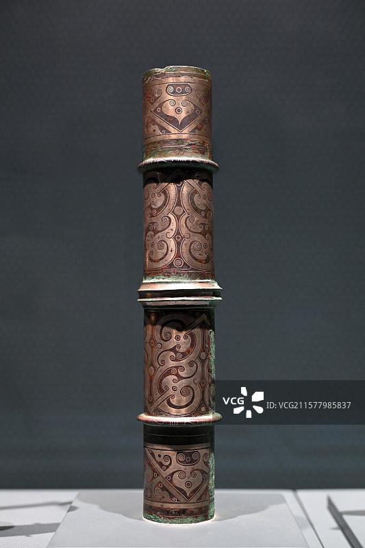 错银车饰，战国，青铜器，上海博物馆东馆图片素材