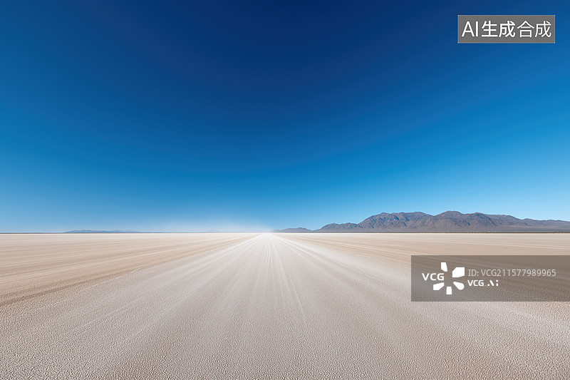 【AI数字艺术】沙漠公路与蓝天图片素材