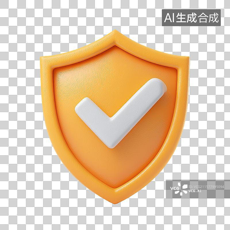 【AI数字艺术】盾牌和勾选标记图标图片素材