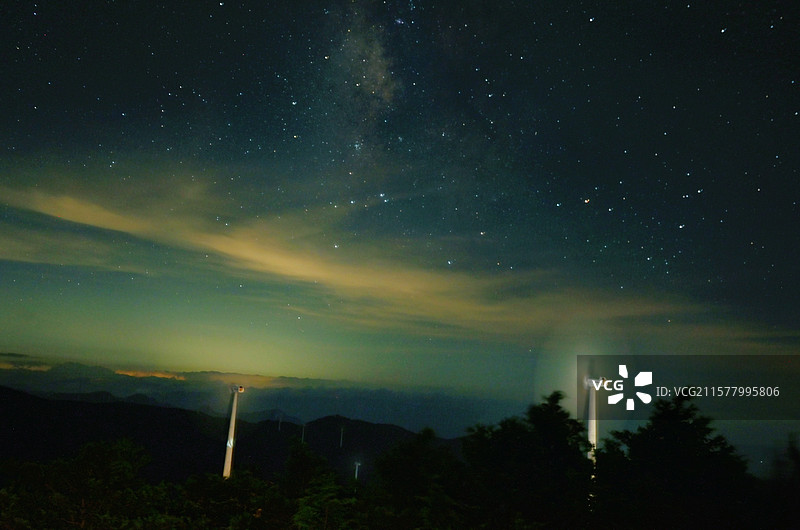 括苍山星空图片素材