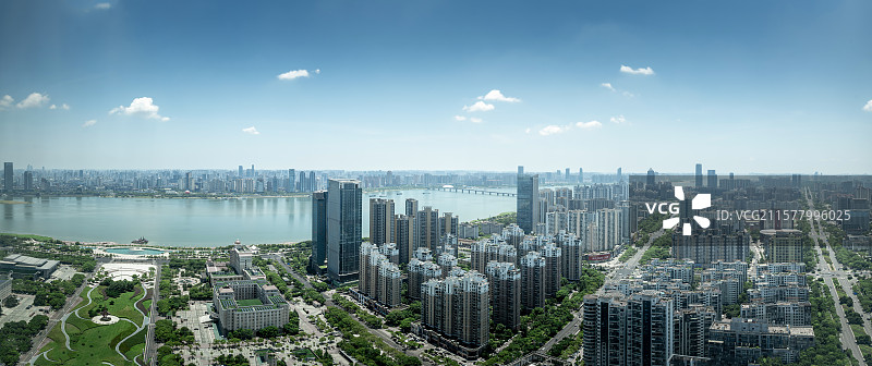 南昌红谷滩CBD的全景照图片素材