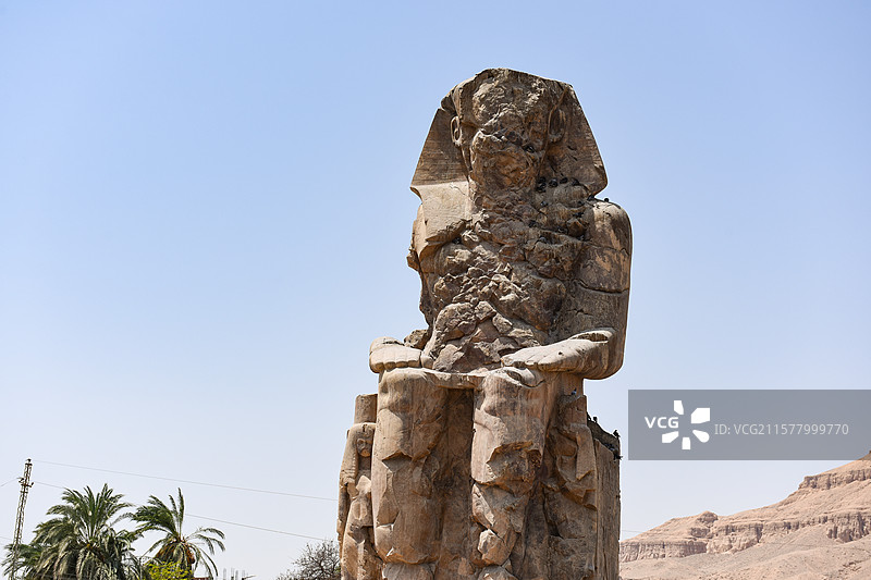 埃及曼农巨像特写图片素材
