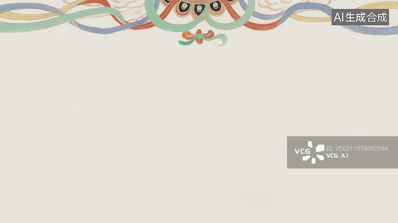 【AI数字艺术】水墨画宝相花背景居上图片素材