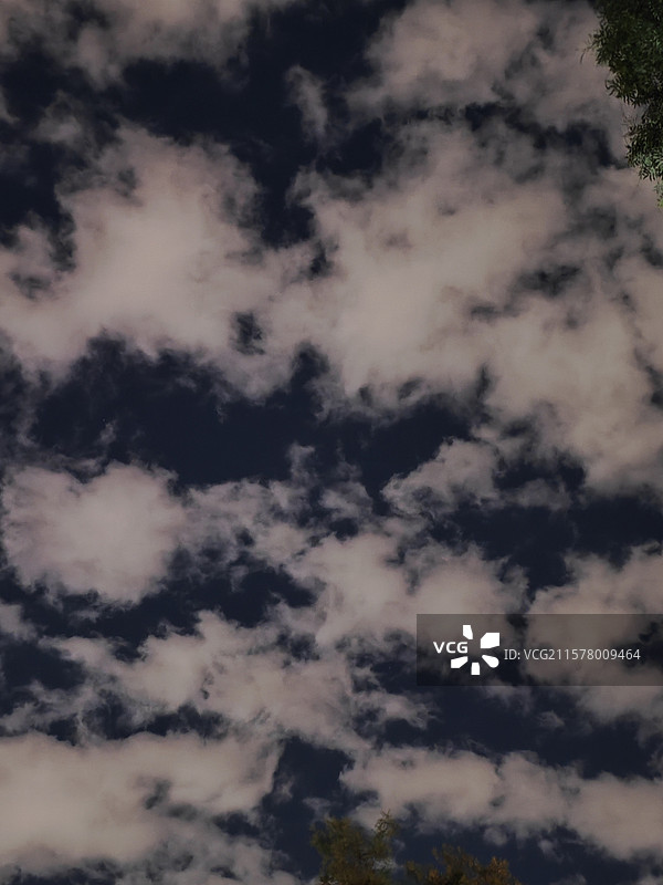 夏日晴朗多云夜空图片素材