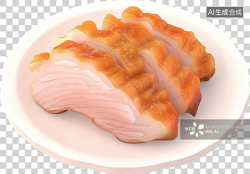 【AI数字艺术】一盘烤鸭肉切块图片素材