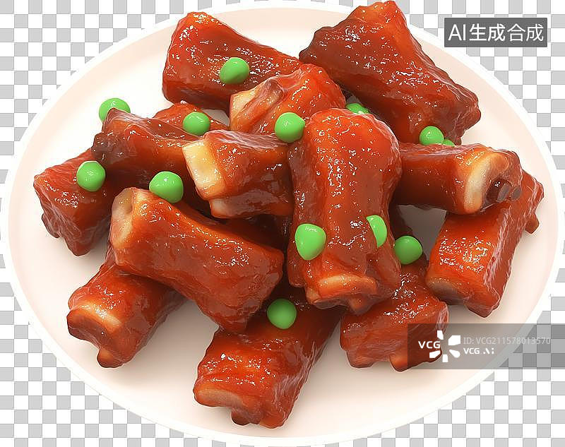 【AI数字艺术】一盘红烧排骨图片素材
