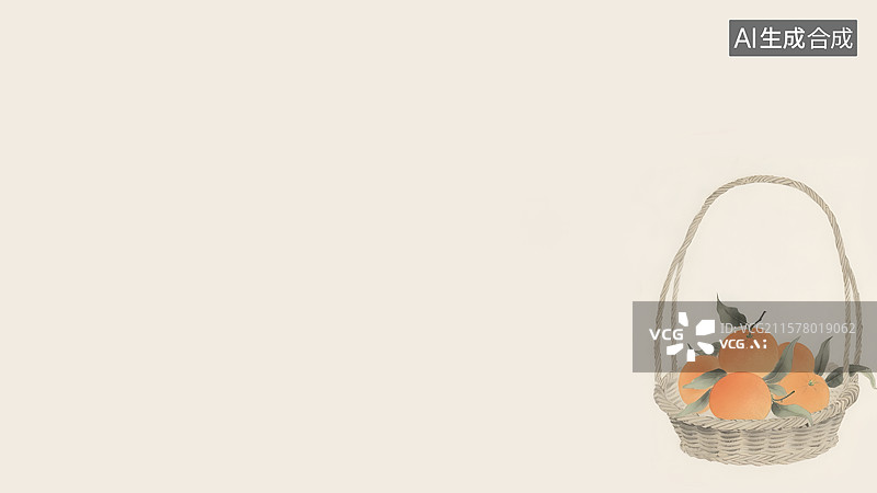 【AI数字艺术】水墨画橙子桔子柑橘右下图片素材