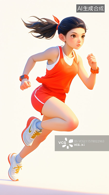 【AI数字艺术】奔跑的女孩图片素材