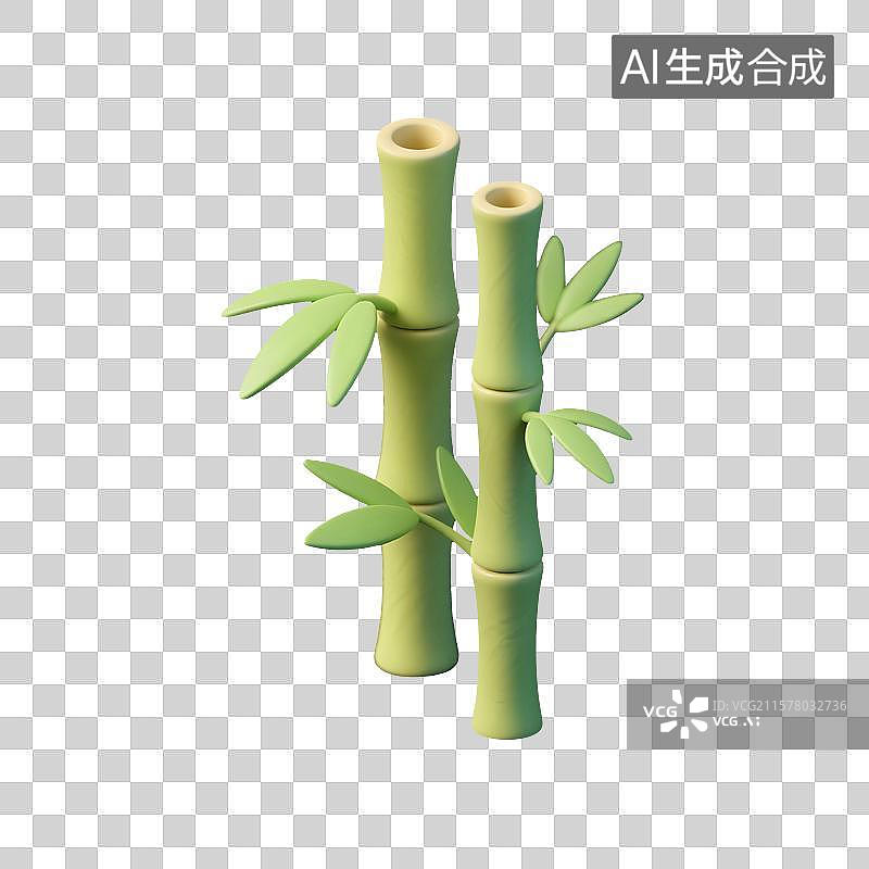 【AI数字艺术】3D卡通竹子图标图片素材