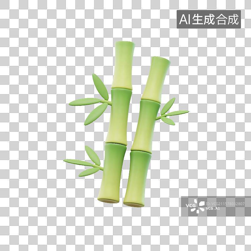 【AI数字艺术】3D卡通竹子图标图片素材
