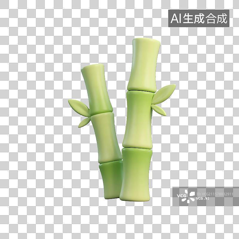 【AI数字艺术】3D卡通竹子图标图片素材