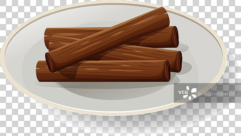 白盘上的肉桂棒图片素材