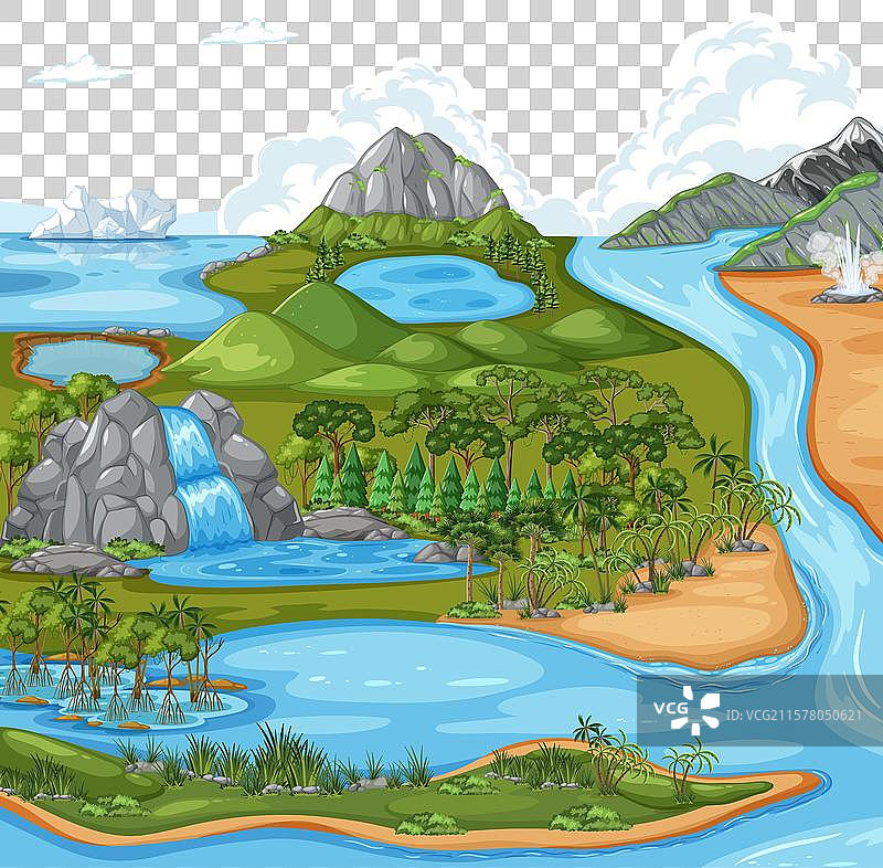 各种自然景观的生动描绘图片素材