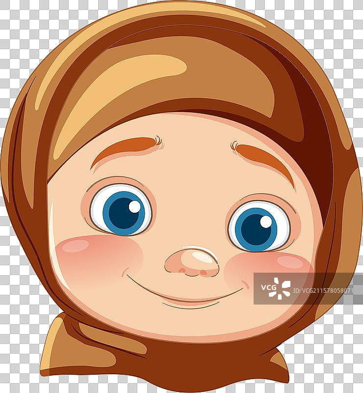 可爱的女孩戴着棕色头巾图片素材