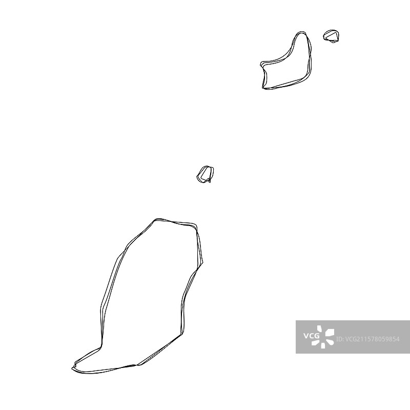 格林纳达简化草图地图图片素材