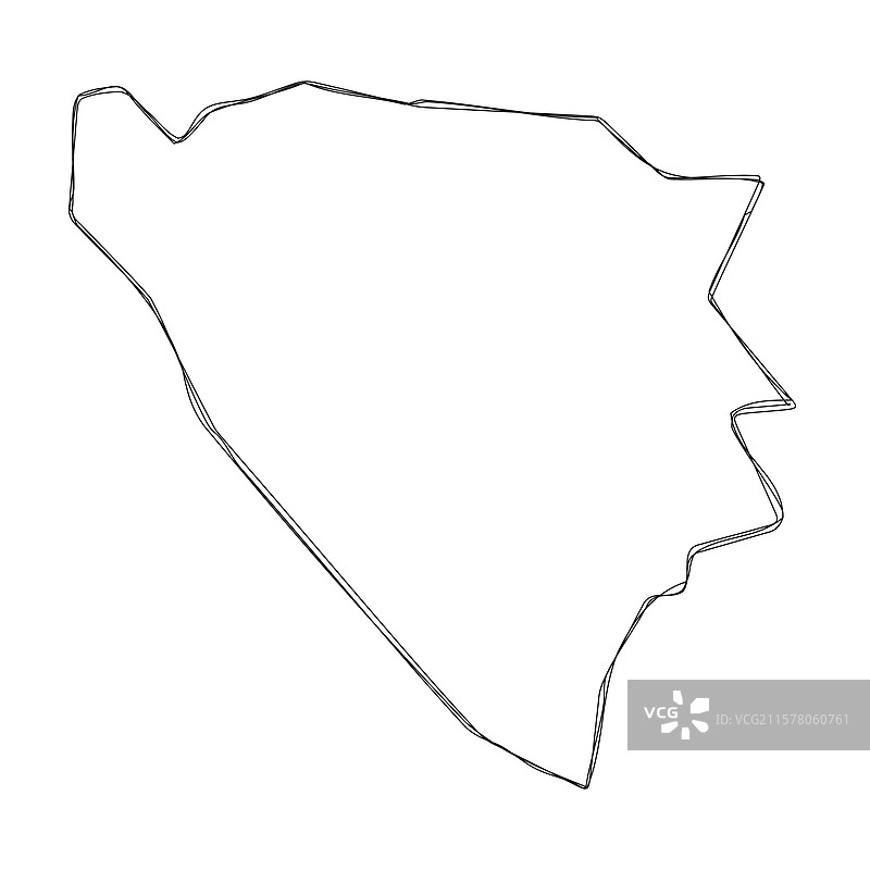 波斯尼亚和黑塞哥维那简化草图地图图片素材