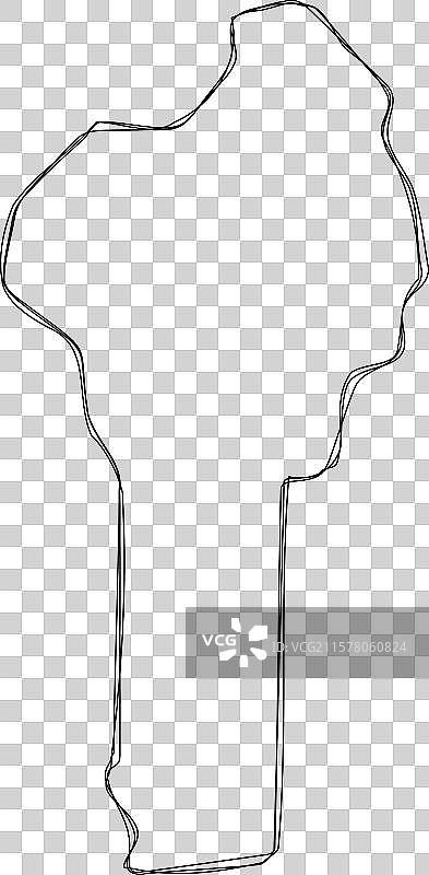 贝宁简化草图地图图片素材