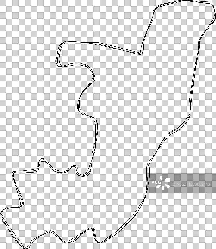 刚果共和国简化草图地图图片素材