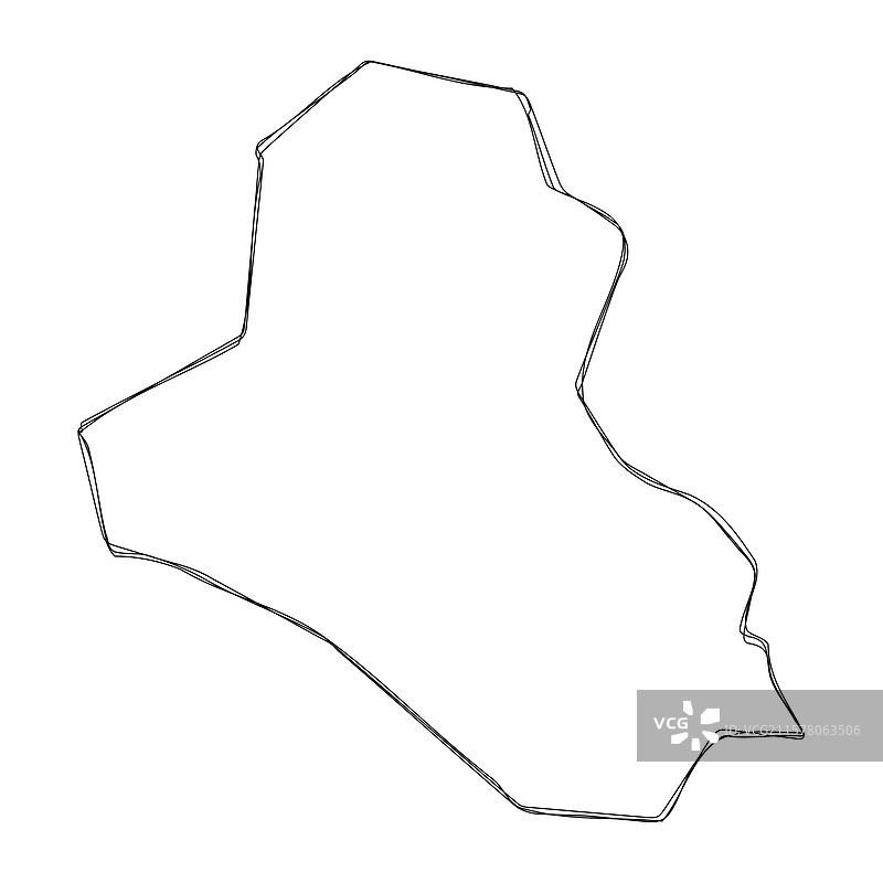 伊拉克简化草图地图图片素材