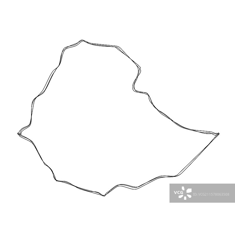 埃塞俄比亚简化草图地图图片素材