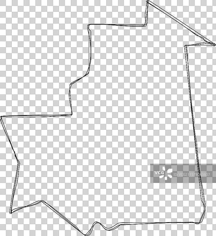 毛里塔尼亚简化草图地图图片素材