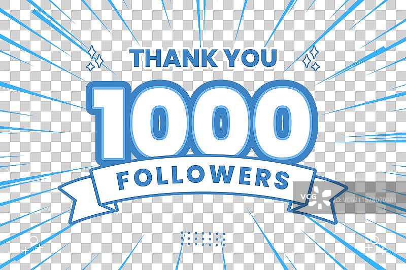 感谢社交媒体上的1000位关注者图片素材