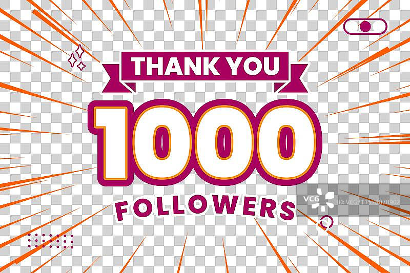 感谢社交媒体上的1000位关注者图片素材