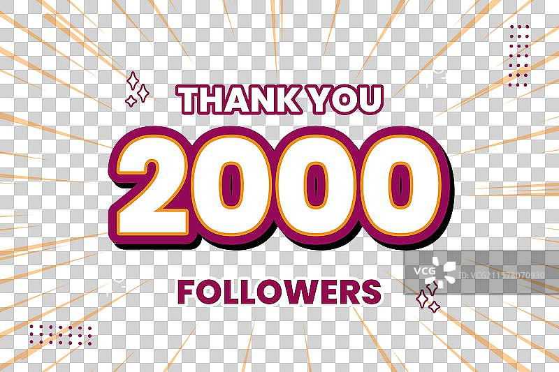 感谢2000名社交媒体粉丝图片素材