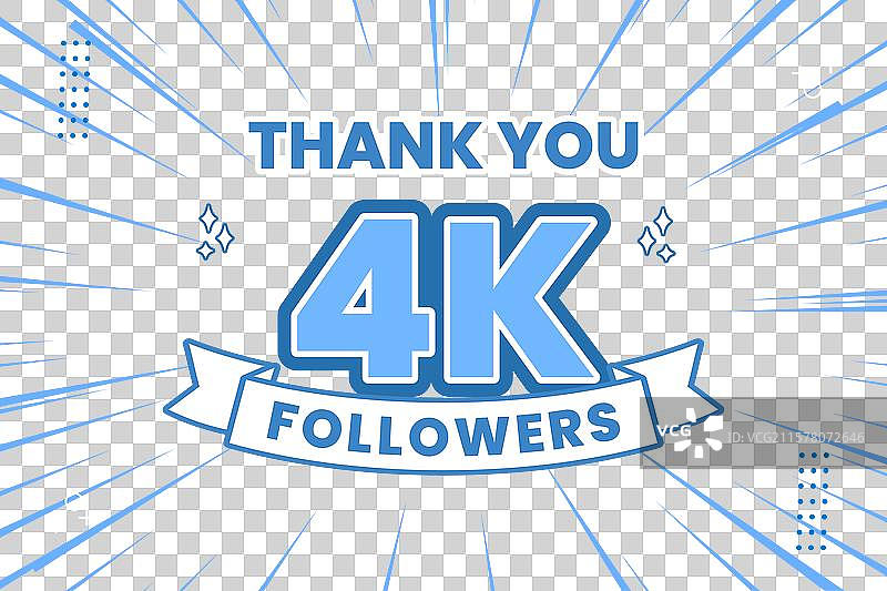 感谢4000名社交媒体粉丝图片素材