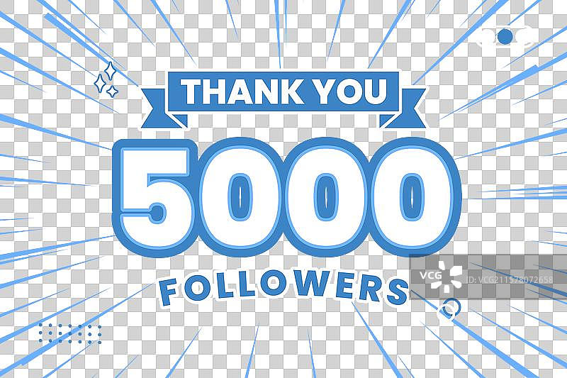 感谢5000名社交媒体粉丝图片素材