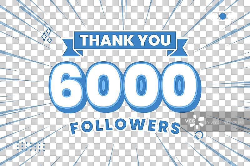 感谢6000名社交媒体粉丝图片素材