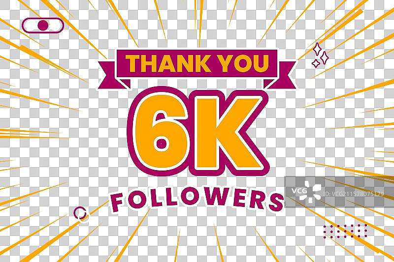 感谢6000名社交媒体粉丝图片素材