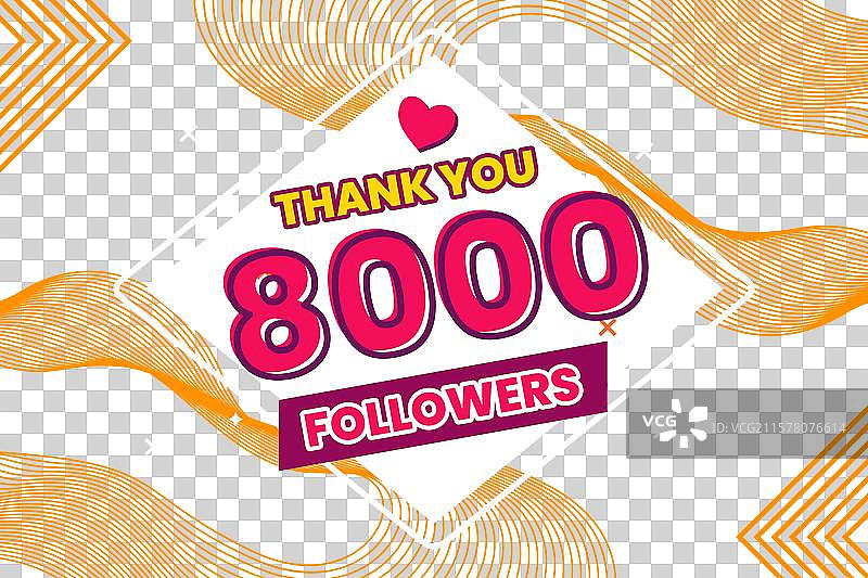 感谢8000名社交媒体关注者图片素材