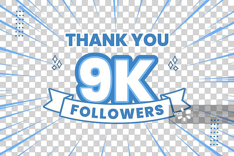 感谢9000名社交媒体粉丝图片素材