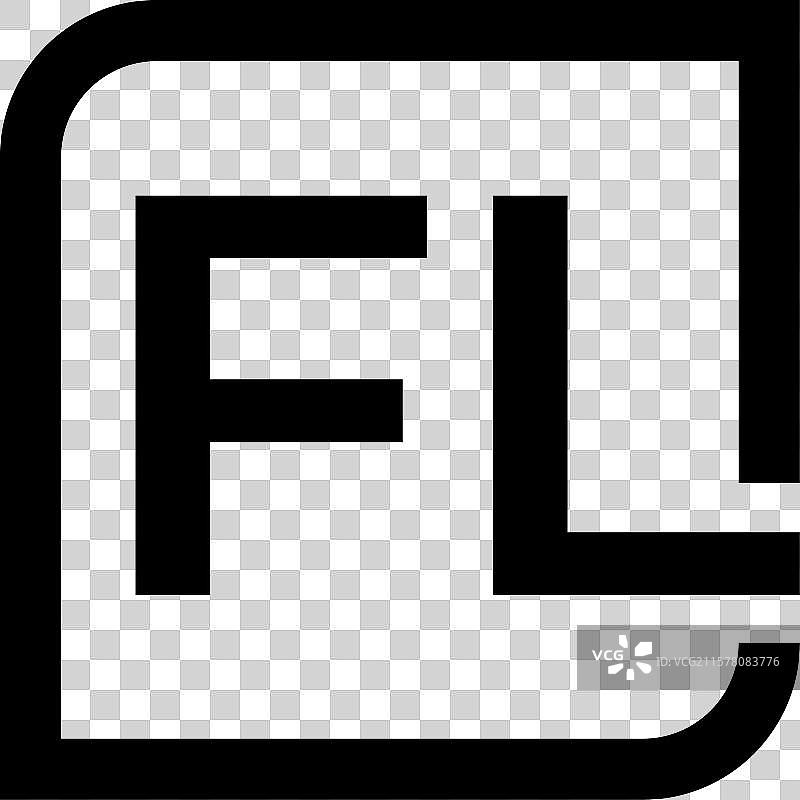 简单的首字母FL标志概念设计图片素材