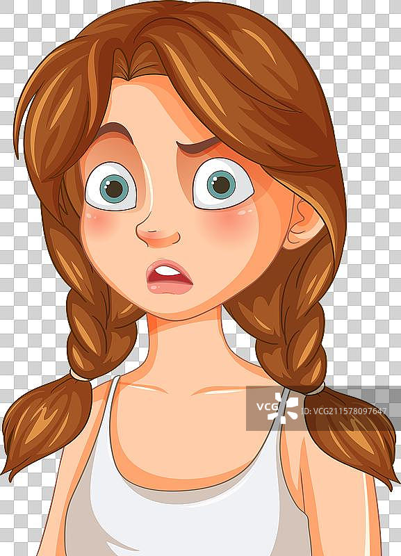 一个表情震惊的女孩图片素材