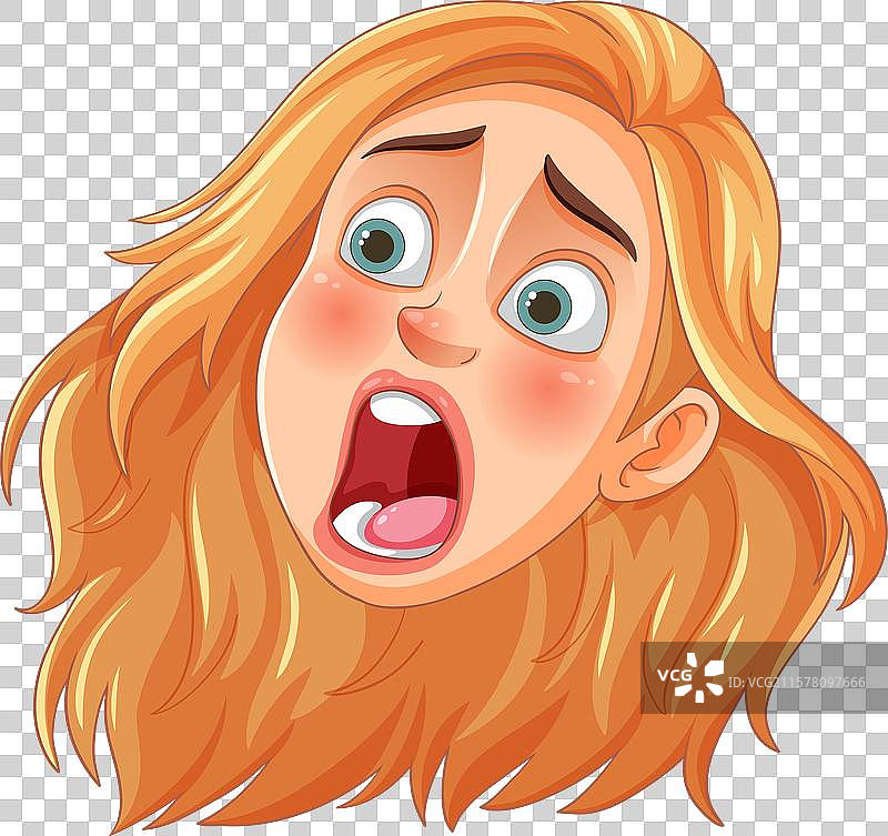 惊讶的表情，眼睛睁得大大的，嘴巴张开。图片素材