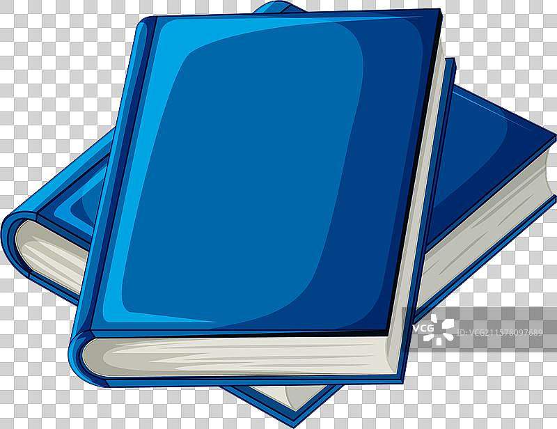 两本蓝色书籍叠在一起图片素材